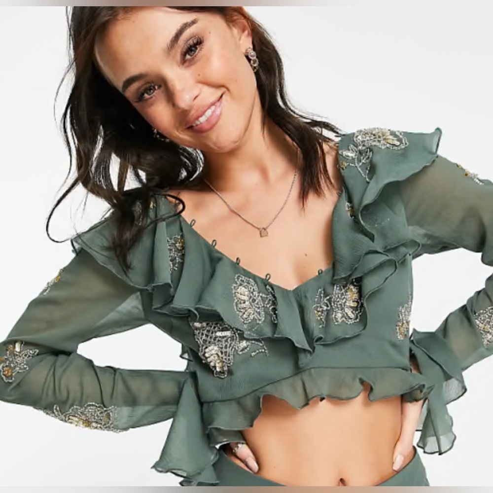 ASOS Design Sage Green Top SIZE S/4